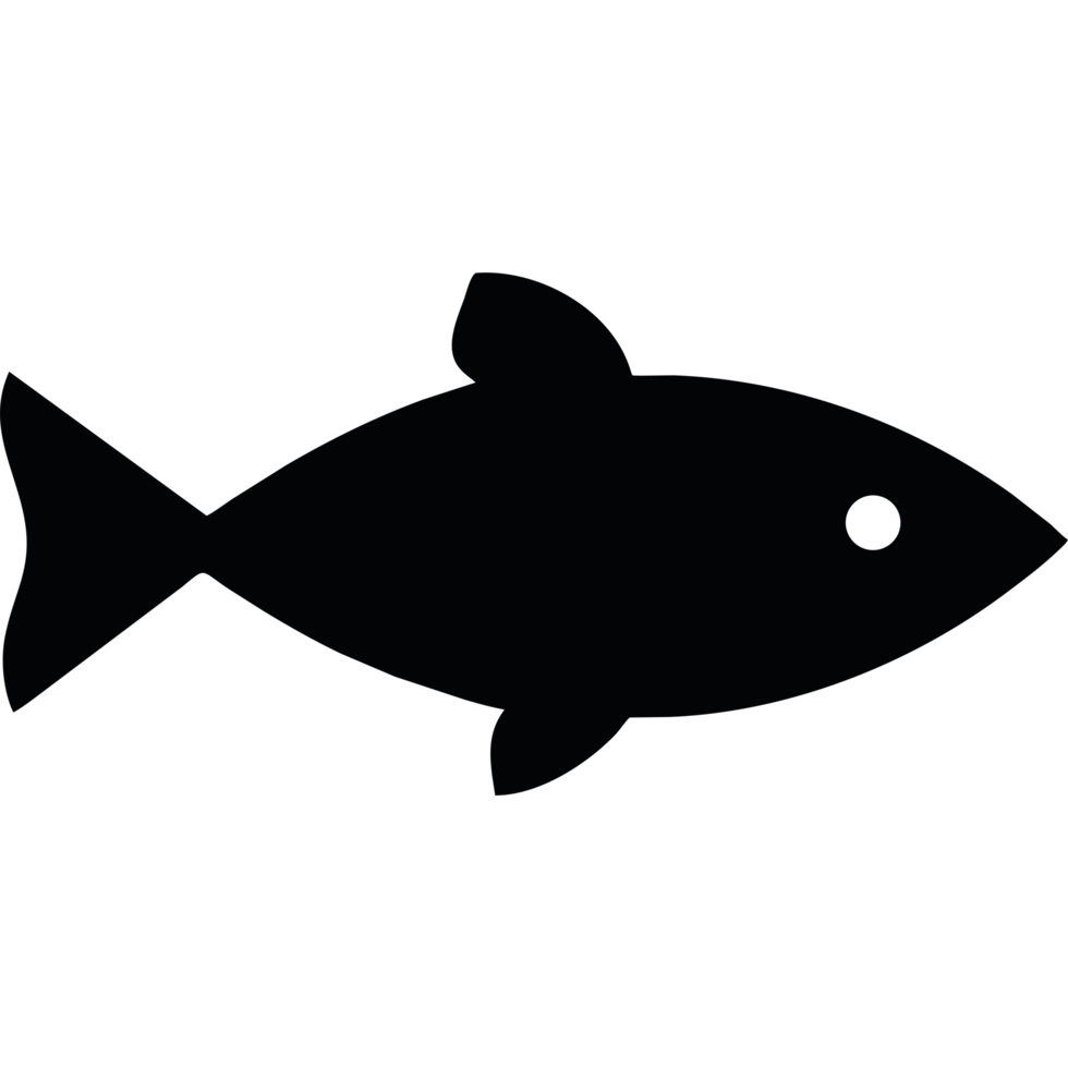 Fish silhouette element icon isolated png