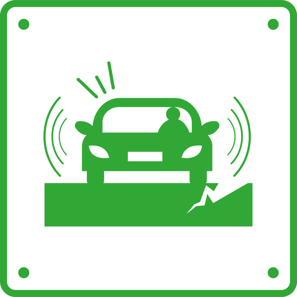 earthquake icon signal of risk when using the car element icon isolated png