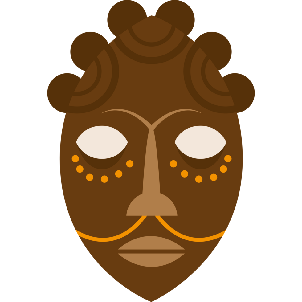 Nigerian mask ceremonial element icon isolated png