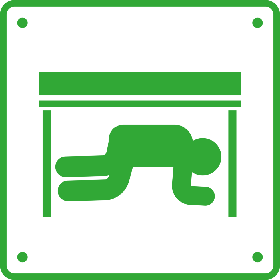 earthquake icon signal of crouch under a table element icon isolated png