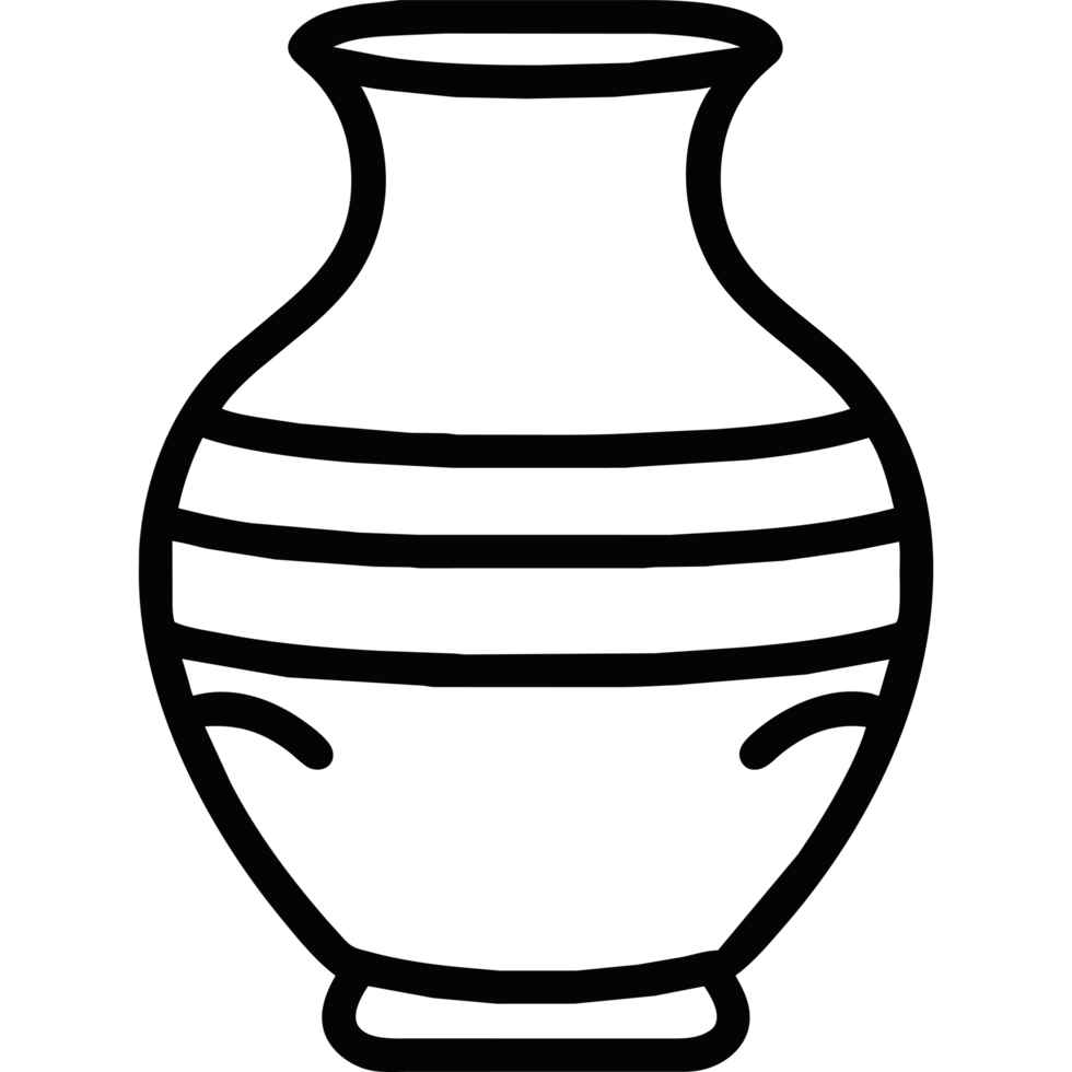 Black vase element icon isolated png