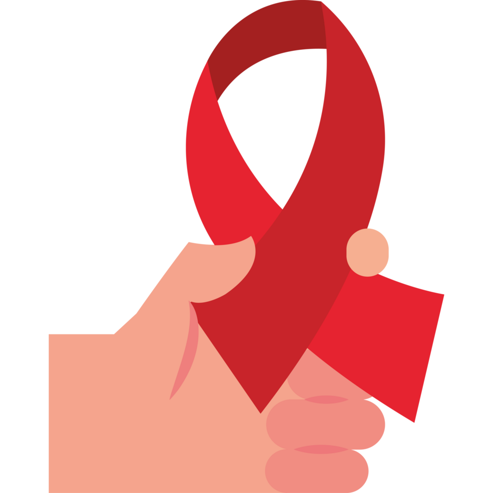 aids day hands holding ribbon element icon isolated png