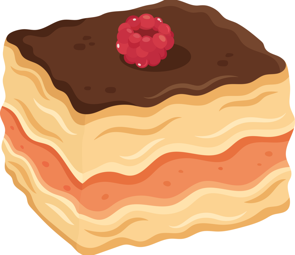 Cake with raspberry on top element icon isolated png