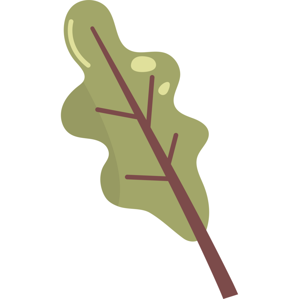 A leaf with a stem element icon isolated png