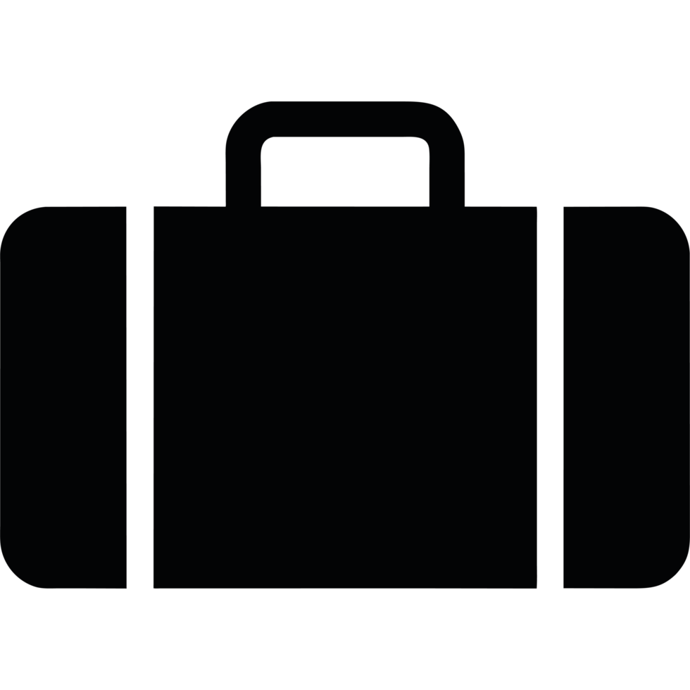 Black suitcase element icon isolated png