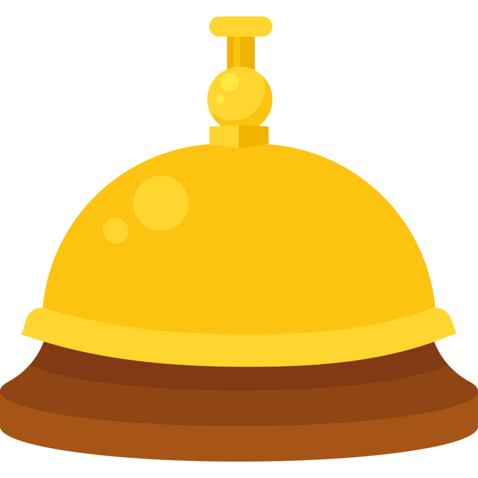 Yellow hand bell illustration icon isolated png