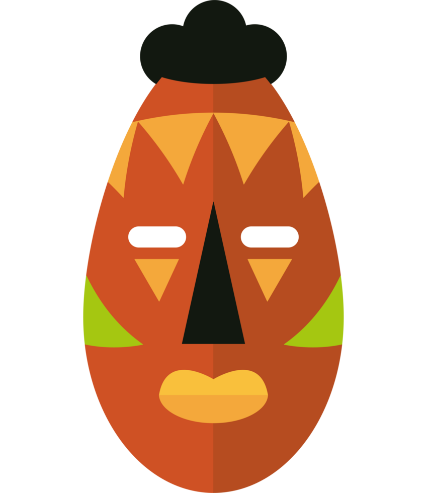nigerian mask design with colorful details illustration icon isolated png