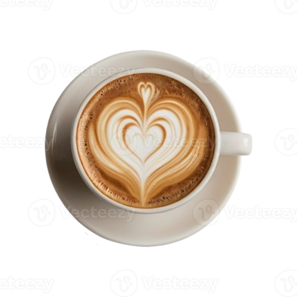 Top view of a cup of coffee png