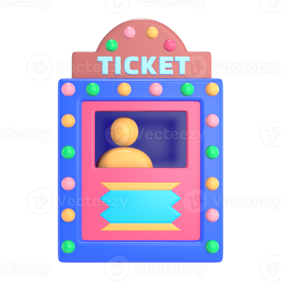 Ticket Booth 3D Illustration Icon S1 png