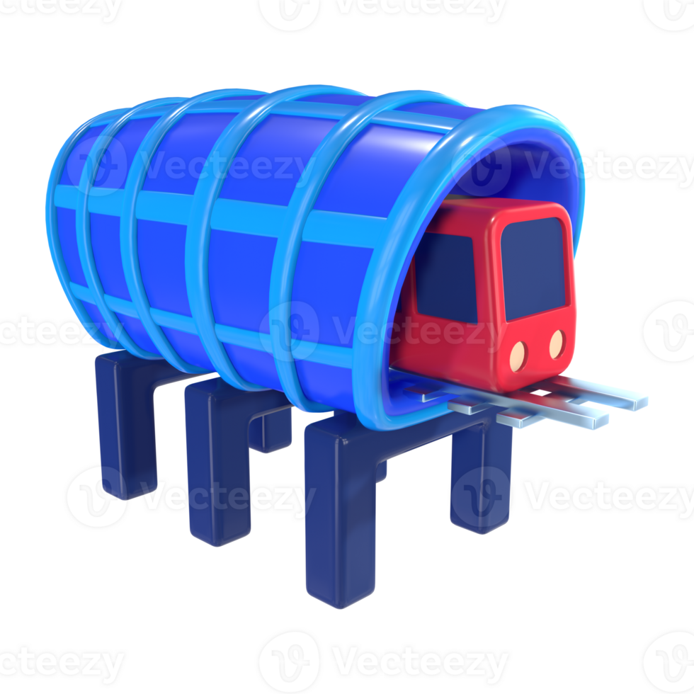 LRT Station 3D Illustration Icon S1 png