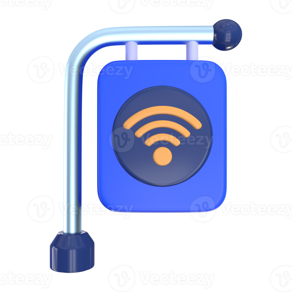Public Wi-Fi Hotspot 3D Illustration Icon S1 png