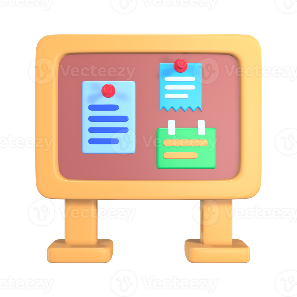 Bulletin Board 3D Illustration Icon S1 png