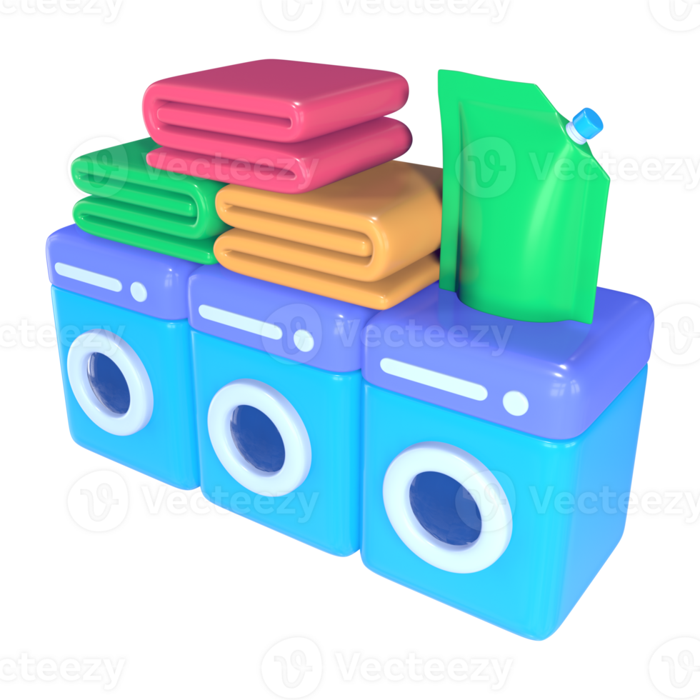 Laundromat 3D Illustration Icon S1 png