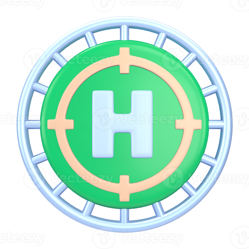 Helipad 3D Illustration Icon S1 png