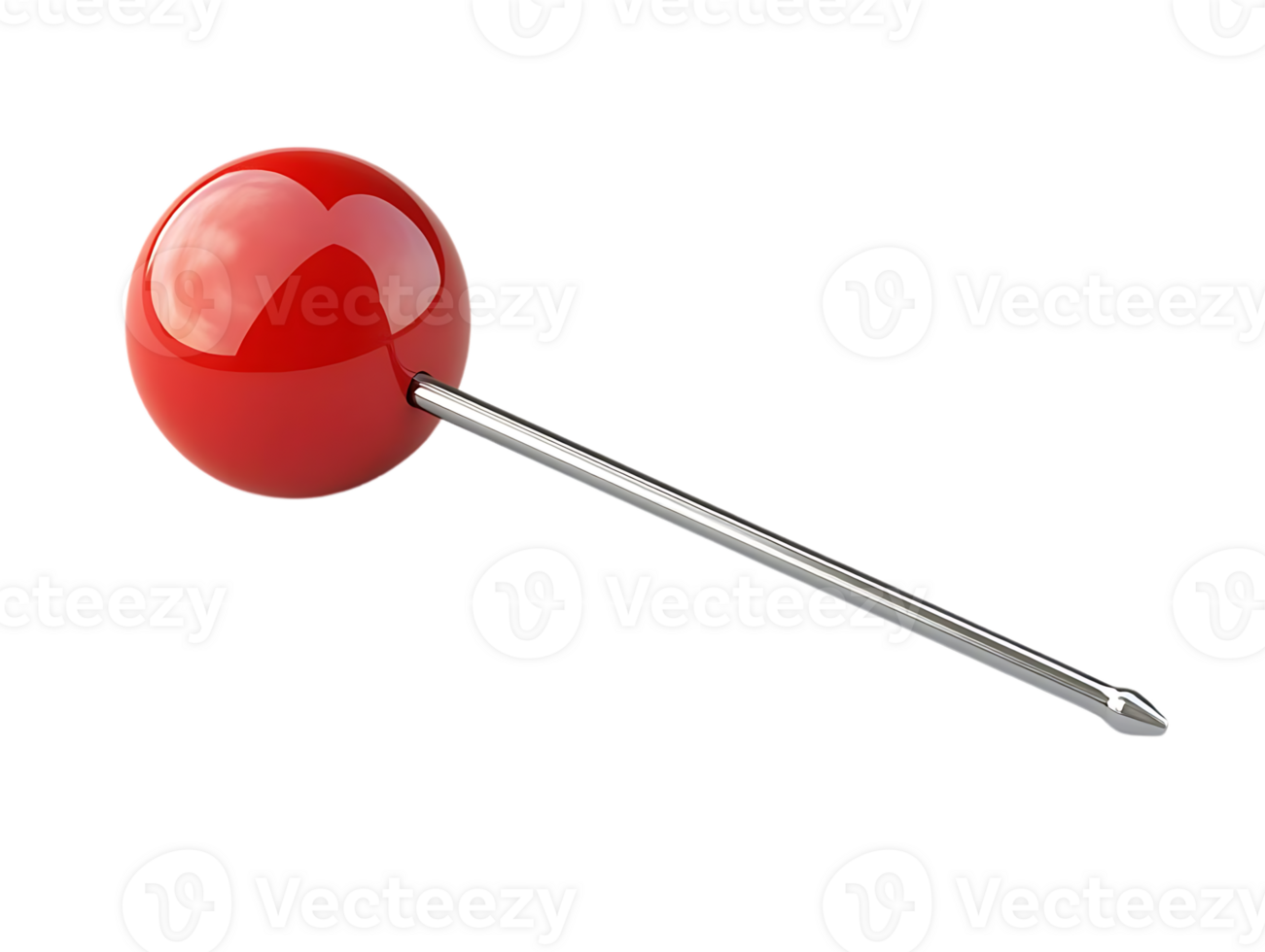 Create Red Sphere Pin Graphic with Transparent Background png