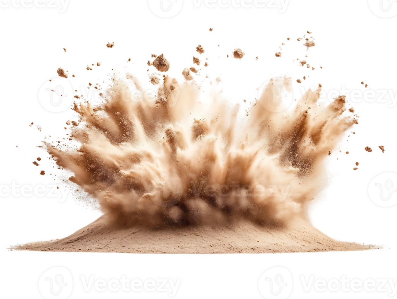 Sand Explodes Upwards Creating a Transparent Background png