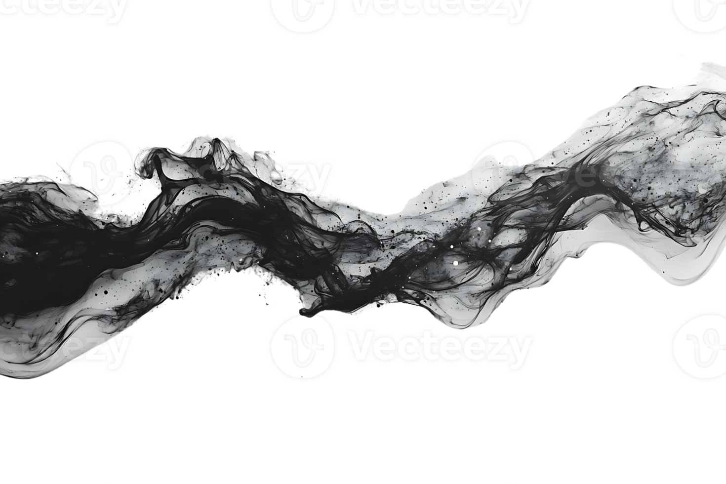 Abstract Ink Waves Flow Seamlessly on Transparent Background png