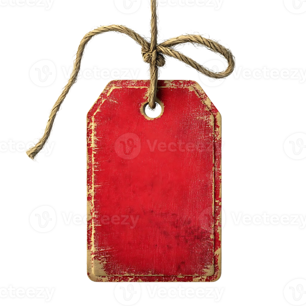 Red Tag with Transparent Background, Hanging Beautifully png