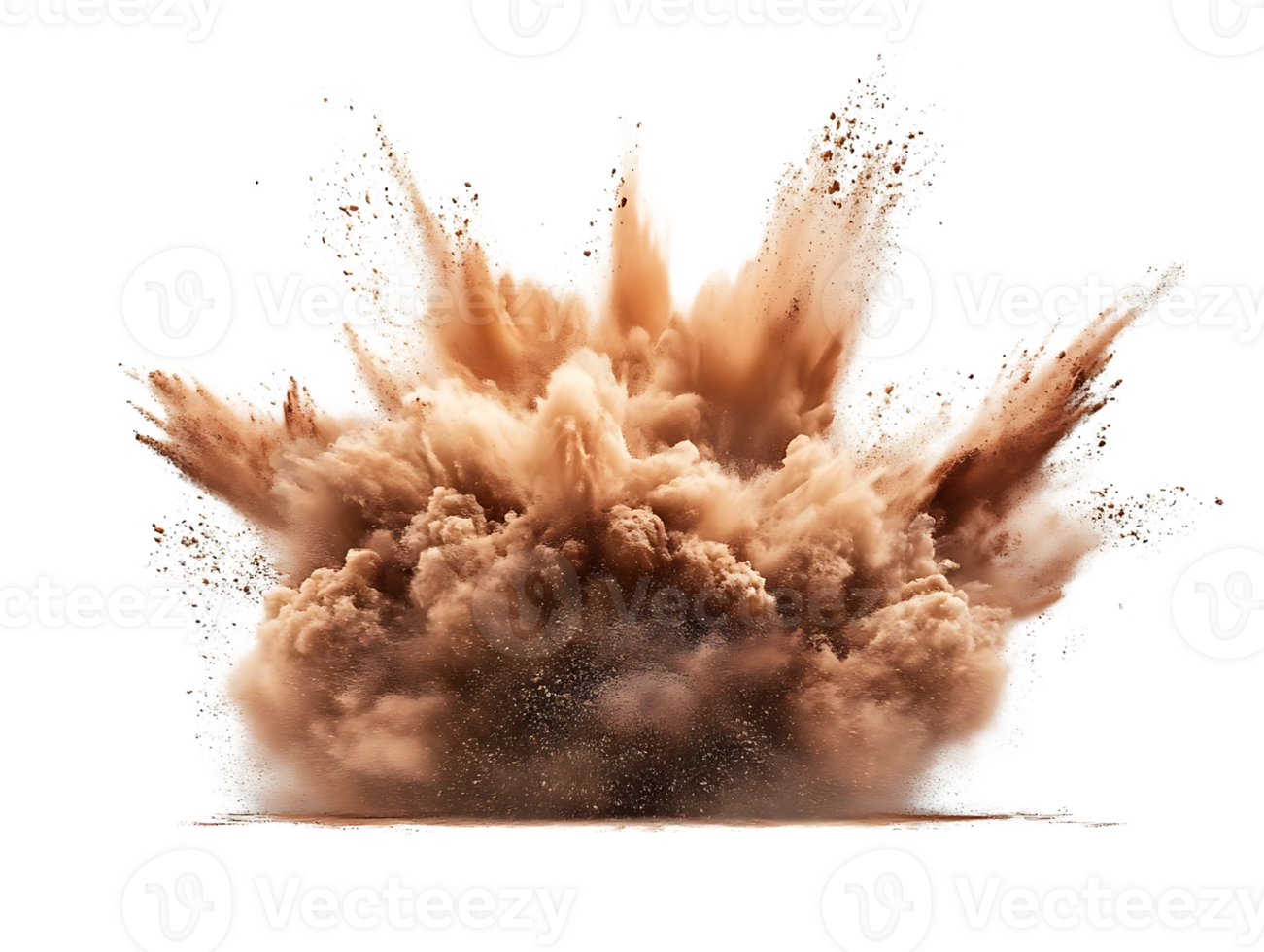Dust Explodes in Air, Creating a Brown Cloud with Transparent Background png