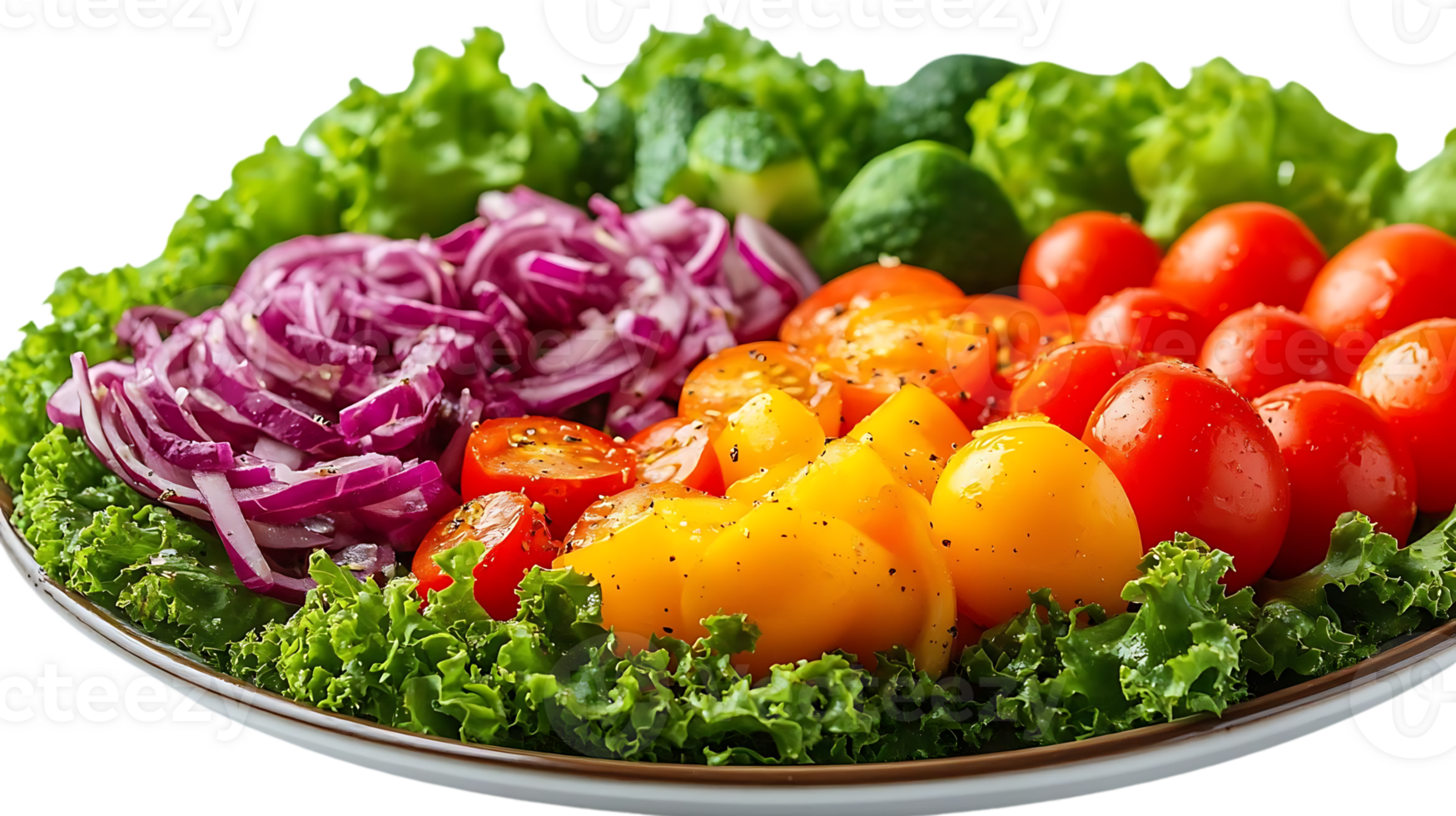 Vibrant Veggie Salad with Transparent Background png