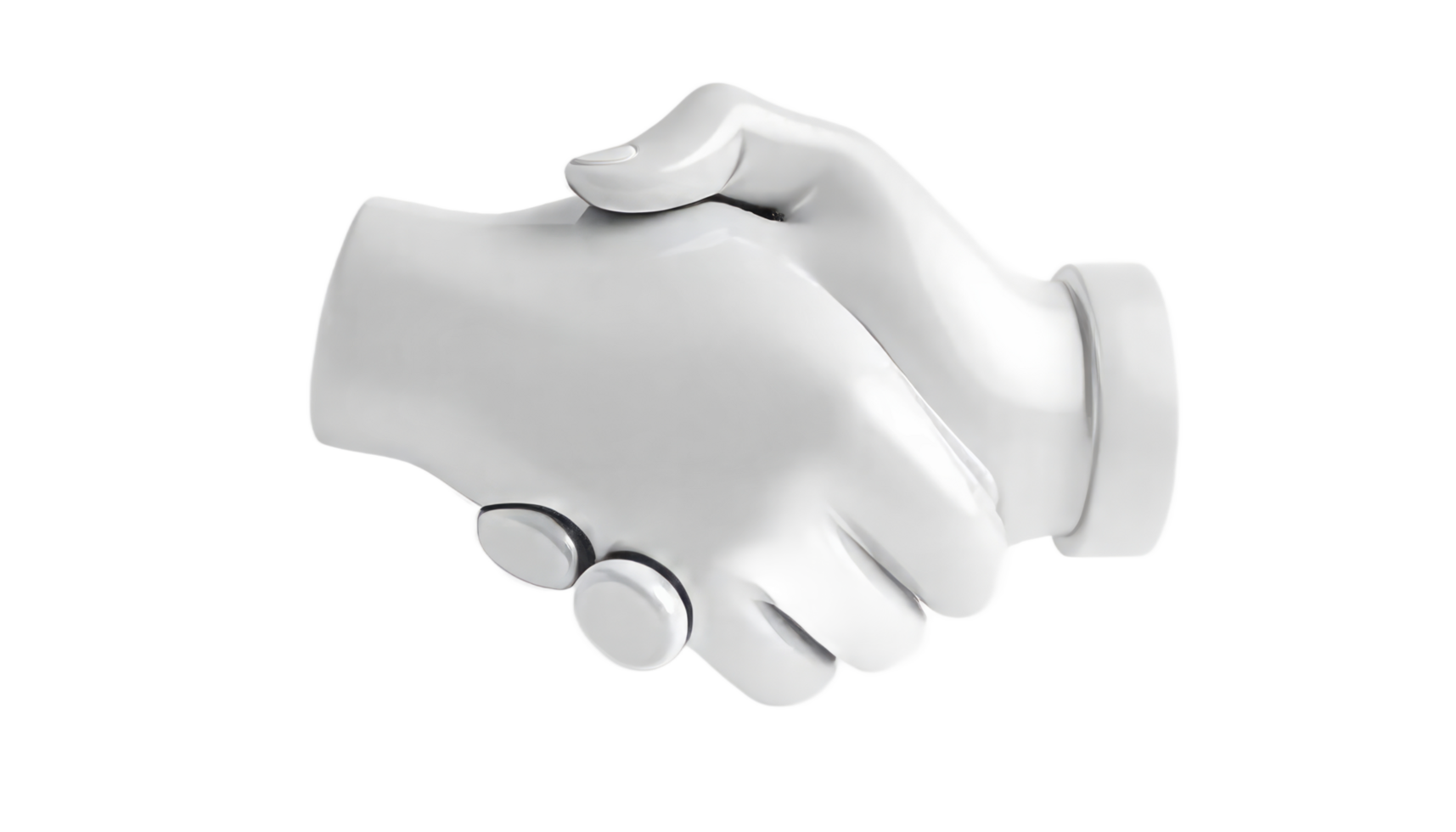 Abstract 3D Render of Two Hands in a Firm Handshake Representing Partnership and Collaboration png