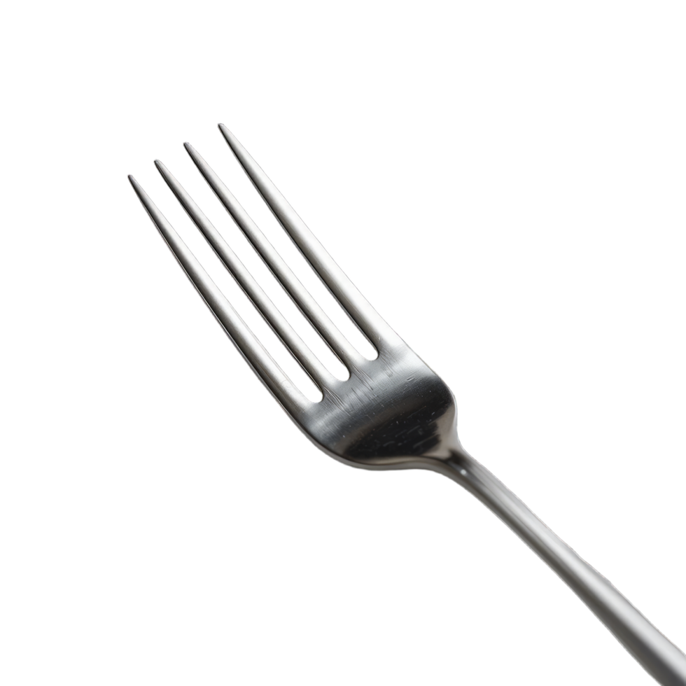 Closeup Shot of a Sleek Modern Silver Fork on Studio Photography png
