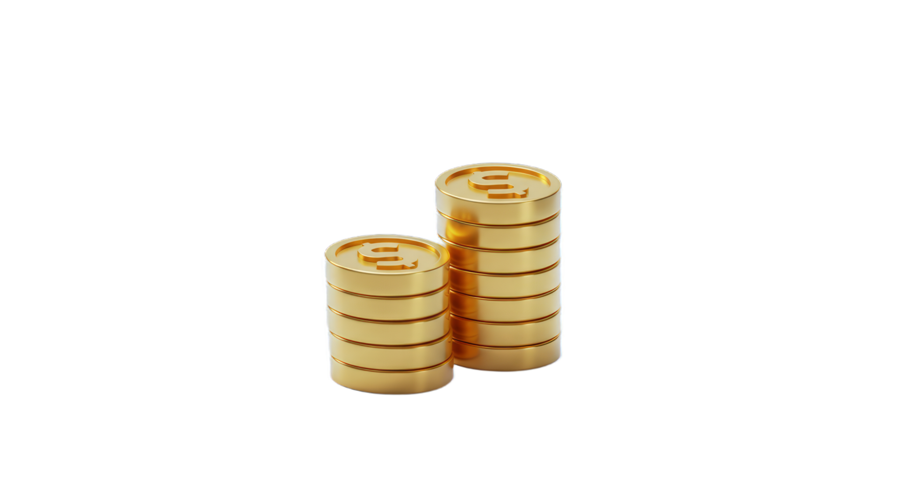 Golden Stacks of Coins. Wealth, Prosperity, and Financial Success Illustrated png