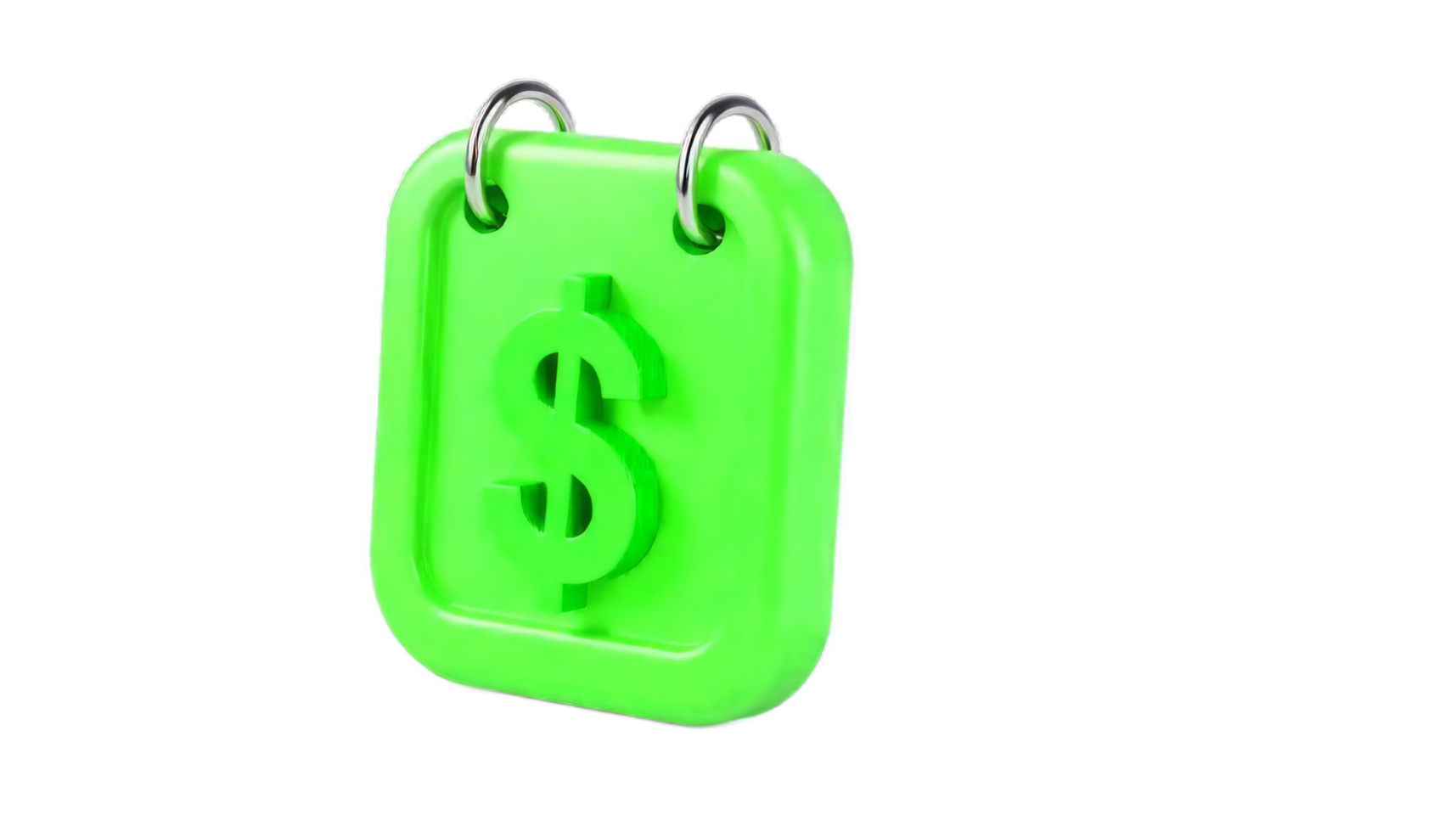 Green Dollar Sign Calendar. A 3D Render of Financial Planning and Budgeting png