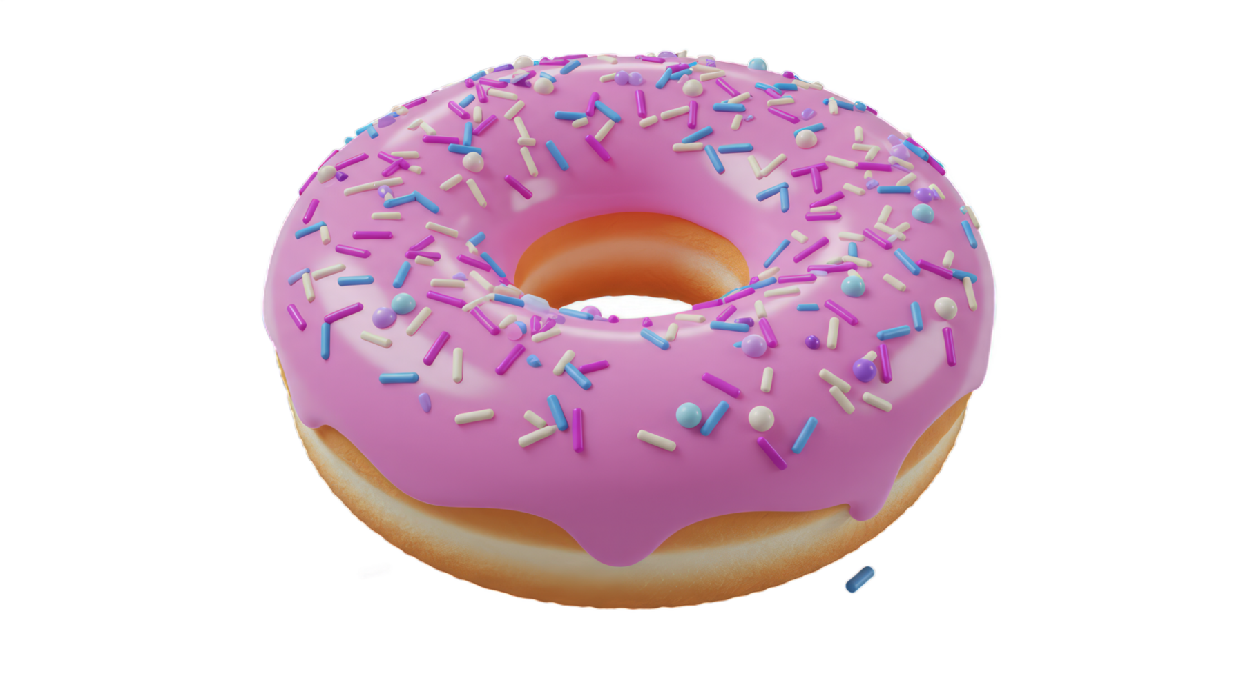 A Delicious Pink Glazed Donut with Colorful Sprinkles, A Sweet Treat for Any Occasion png