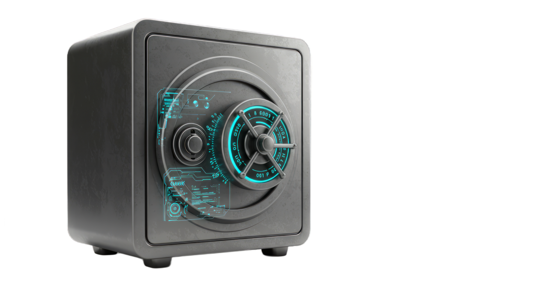 Futuristic Digital Safe Box. Advanced Security and Data Protection System png