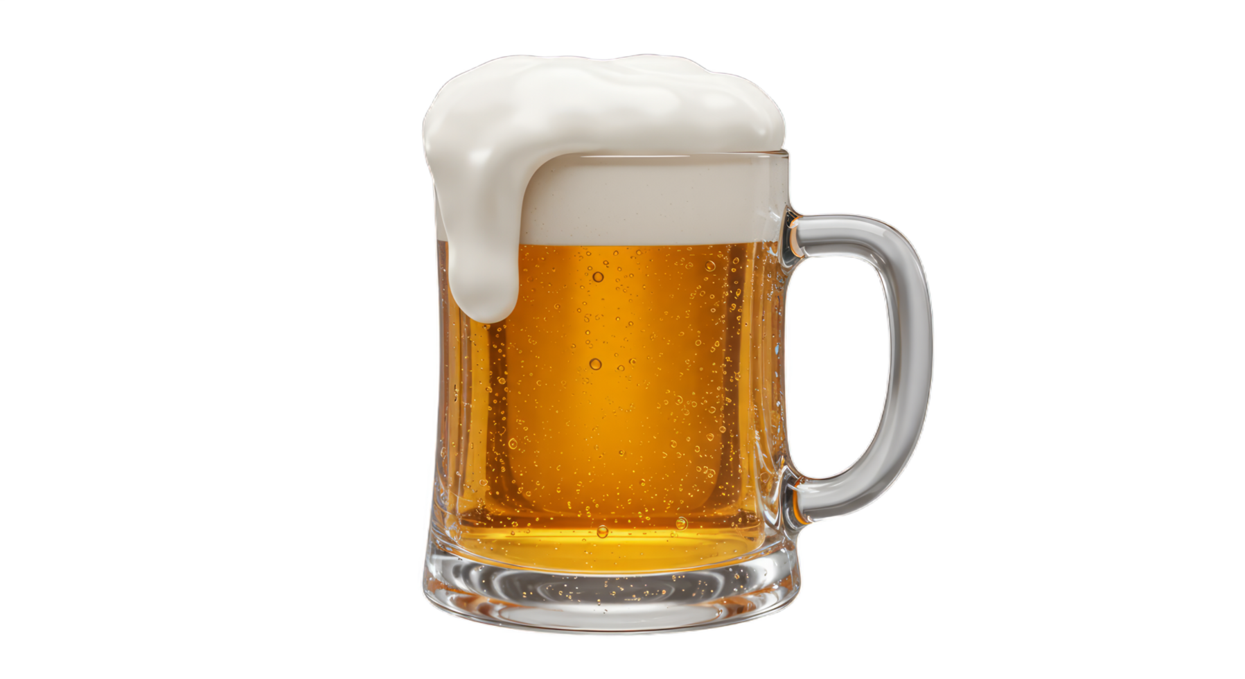 Refreshing Golden Beer in a Glass Mug Frothy Head Perfect for a Thirsty Day png