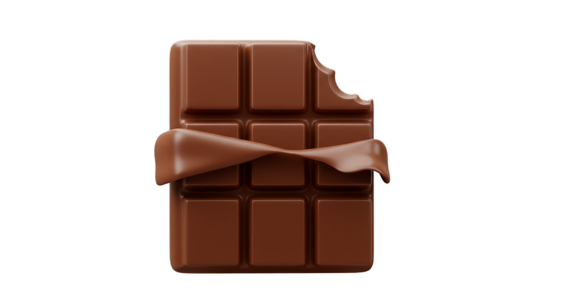 A Delicious Bite of Milk Chocolate Bar with Melted Chocolate Drizzle A tempting treat for chocolate lovers, perfect for satisfying sweet cravings png