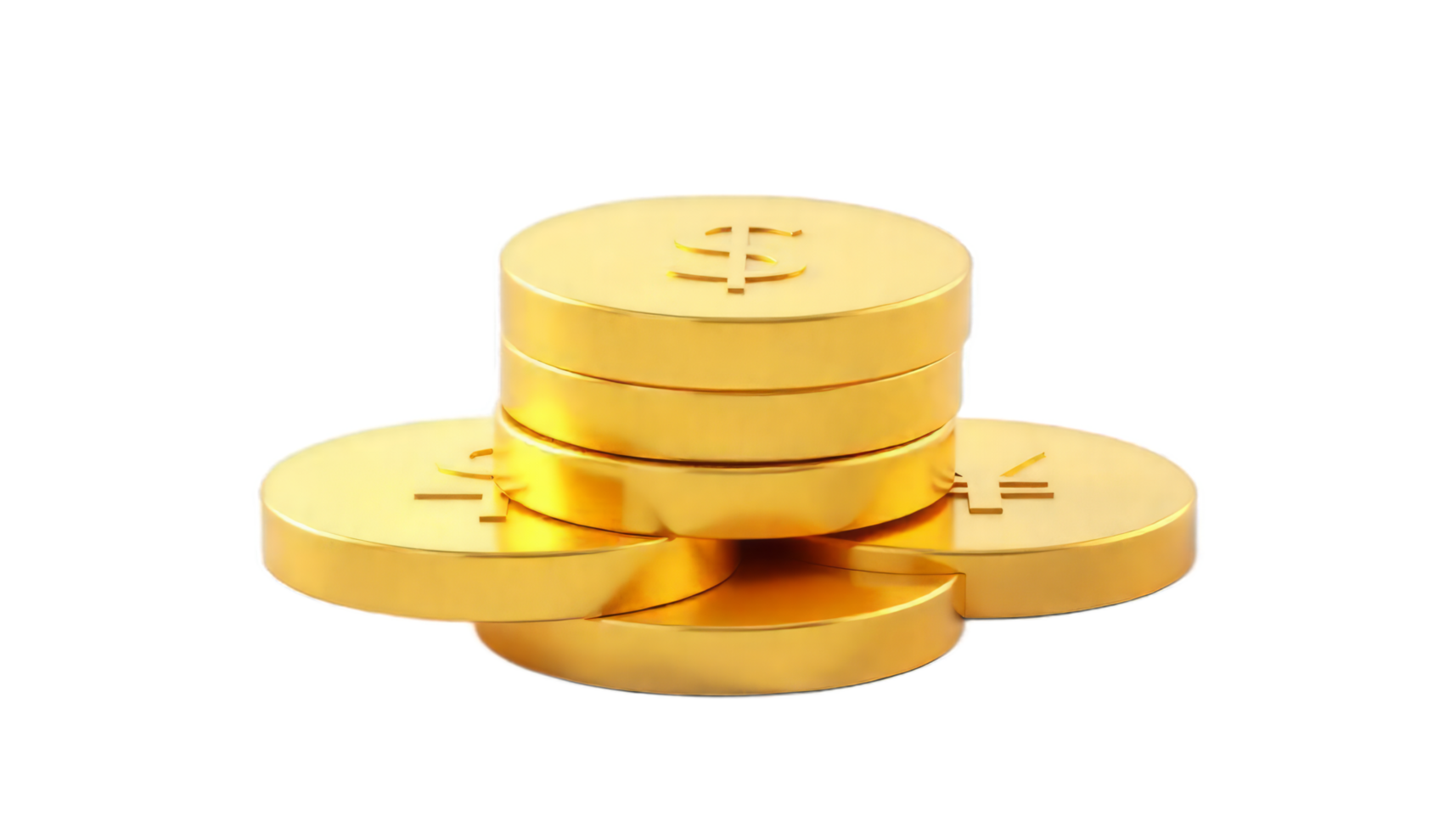 Golden Stack of Coins. A Visual Representation of Wealth and Prosperity png
