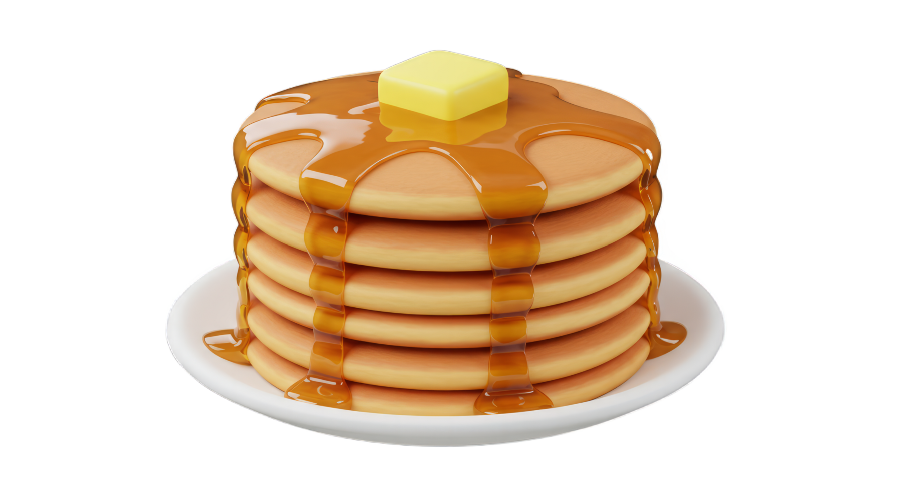 Delicious Stack of Buttery Pancakes Drizzled with Golden Syrup A Perfect Breakfast Treat png