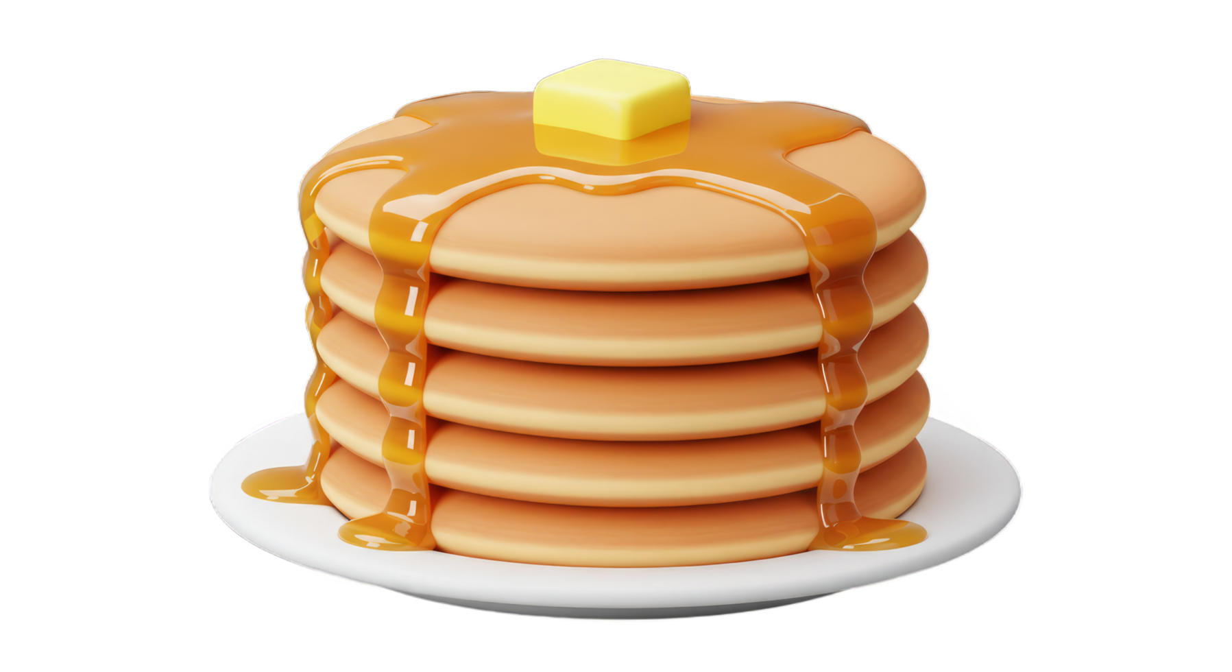A Delicious Stack of Buttery Pancakes Drizzled with Golden Syrup A Tempting Breakfast Treat png