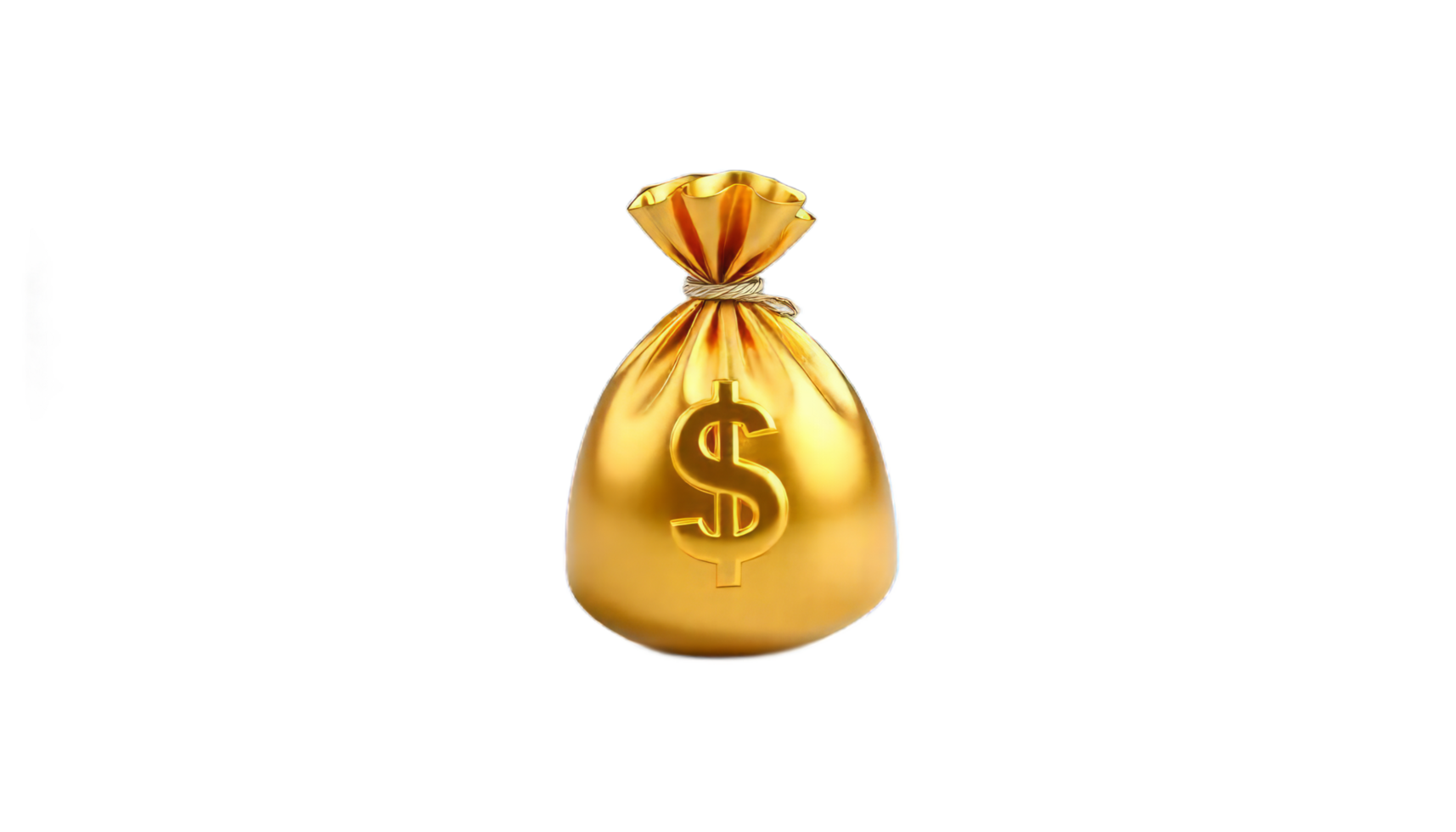 A Luxurious Golden Money Bag Symbolising Wealth and Prosperity png