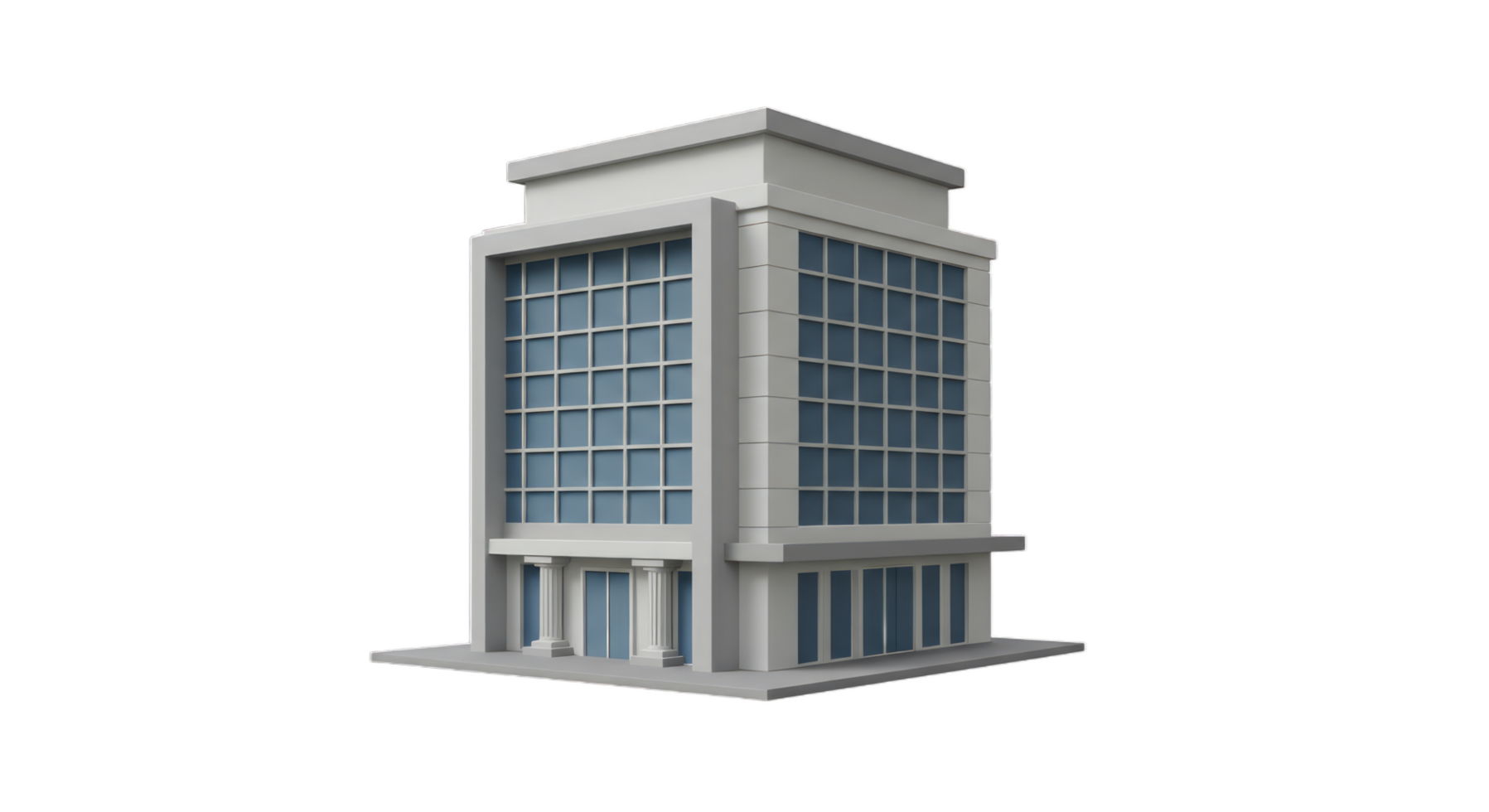 Modern Office Building 3D Render. Architectural Design Visualization png