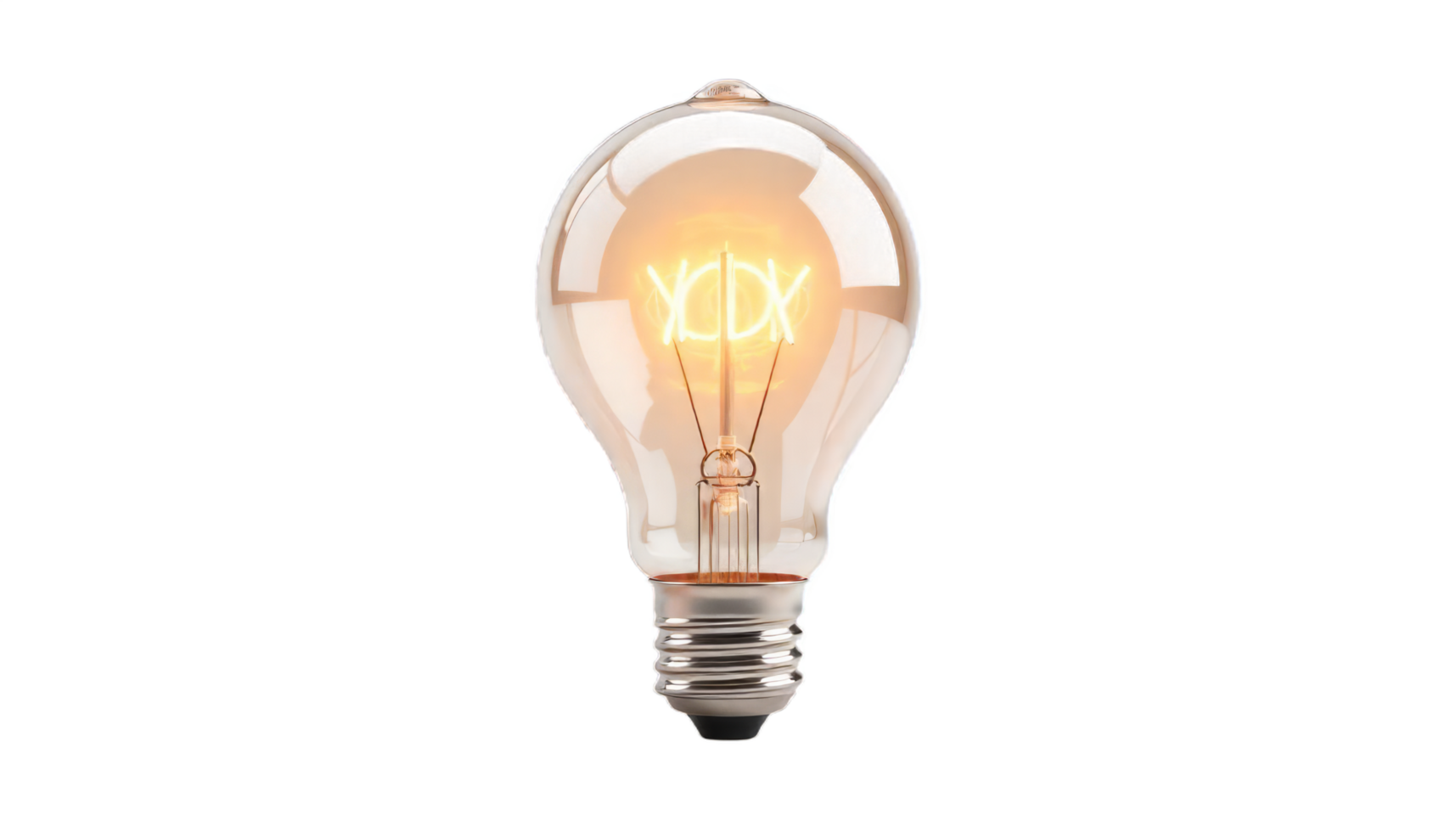 Illuminating Ideas Glowing Light Bulb with XDX Inscribed A Symbol of Innovation and Brilliance png