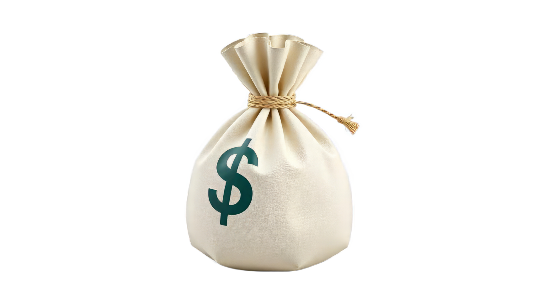 A 3D Render of a Money Bag Illustrating Wealth and Financial Success png