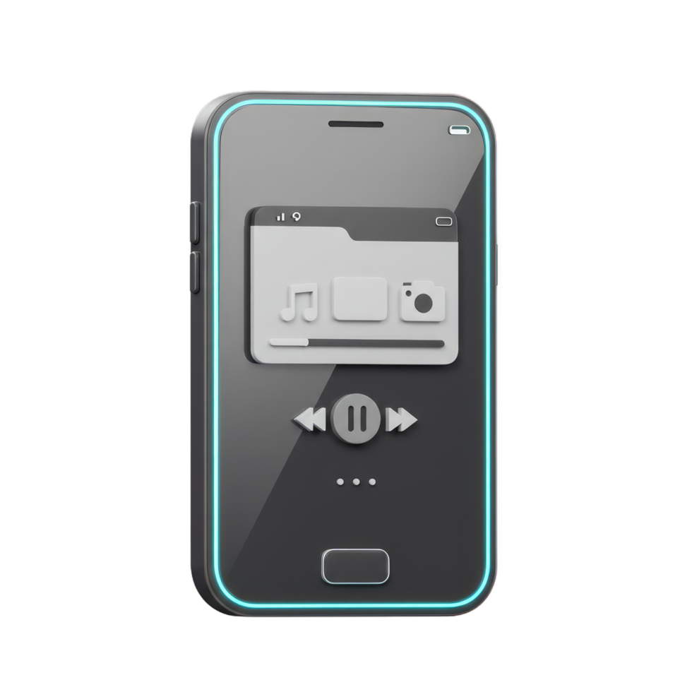 Modern Smartphone Interface Design Music Player App Multimedia Digital Technology png