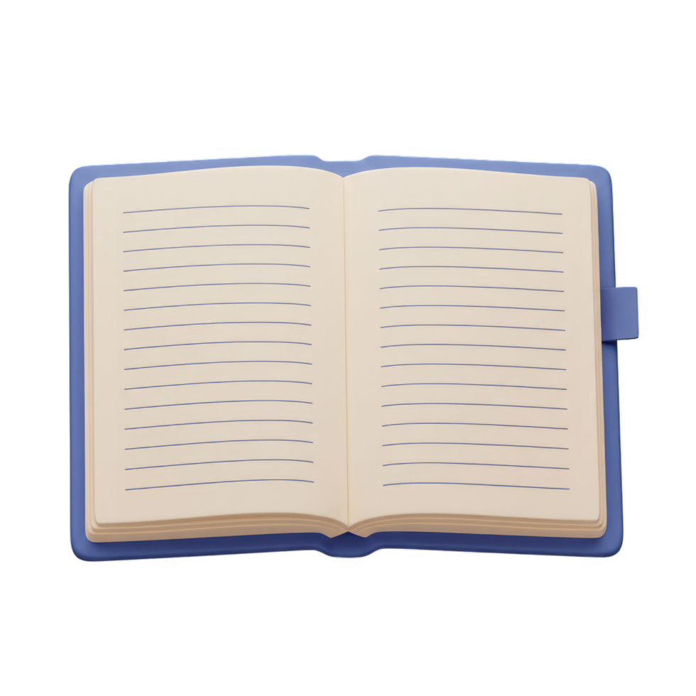 Open Notebook with Lined Pages Ready for Notes and Ideas Blank Journal for Writing and Sketching png