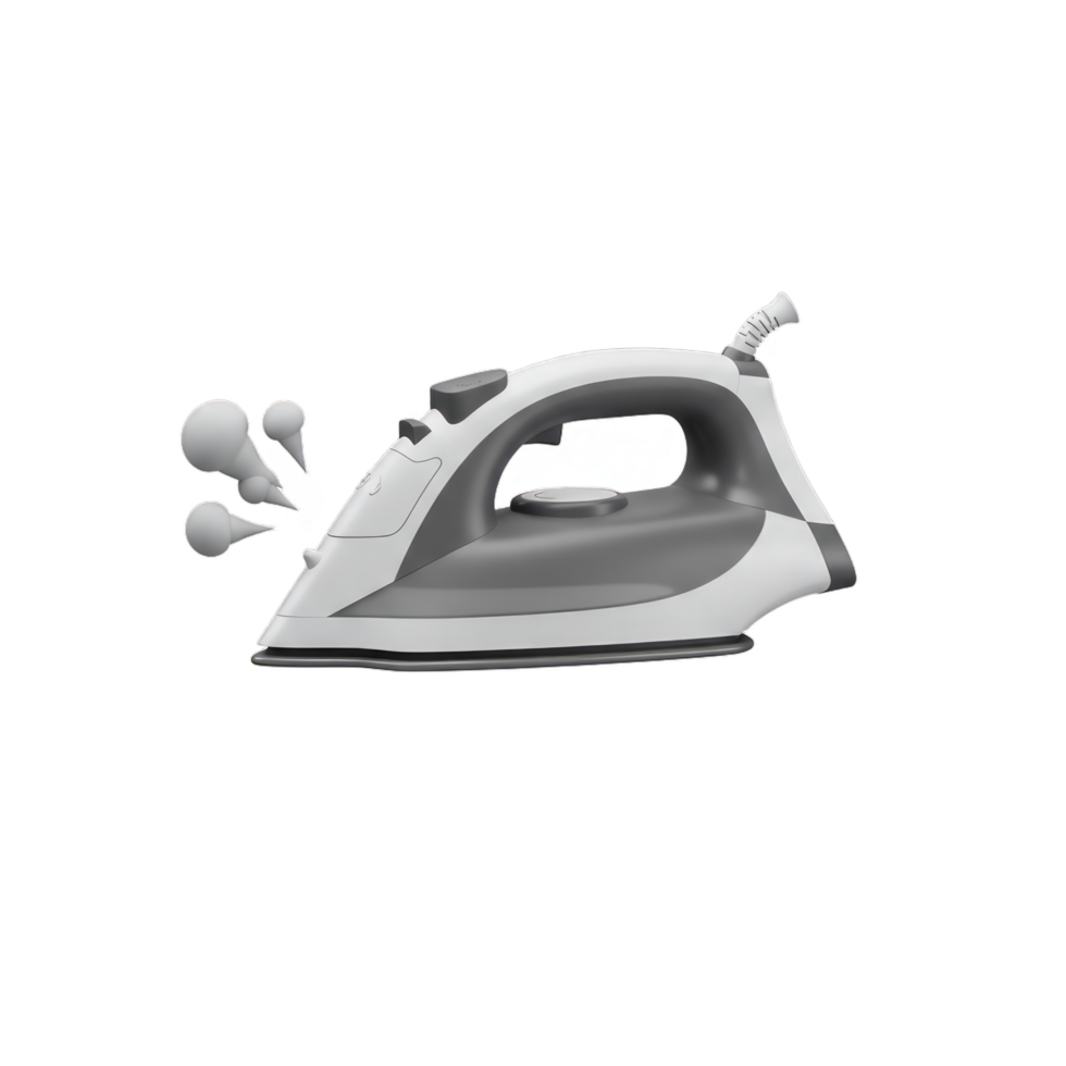 A Modern Grey and White Steam Iron for Efficient and Effortless Clothes Ironing png