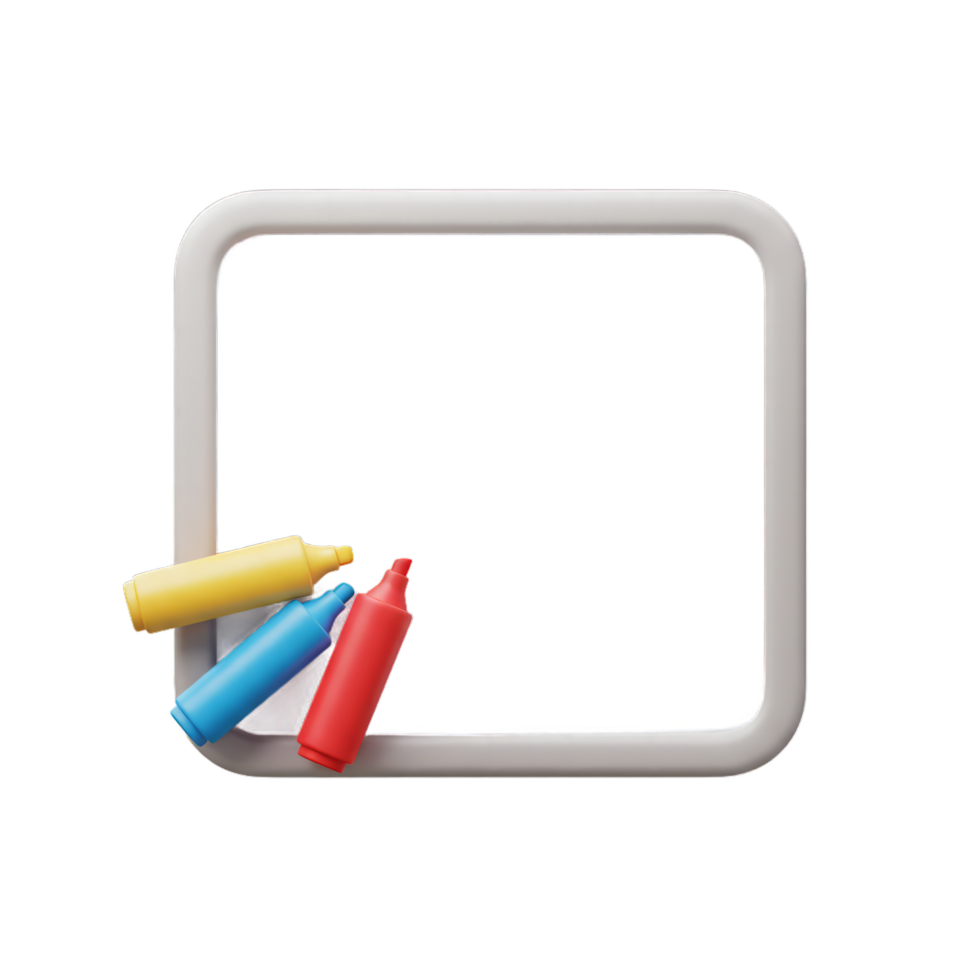 Colorful Crayons Resting on a Blank White Frame Ready for Creative Drawings and Artistic Expression png