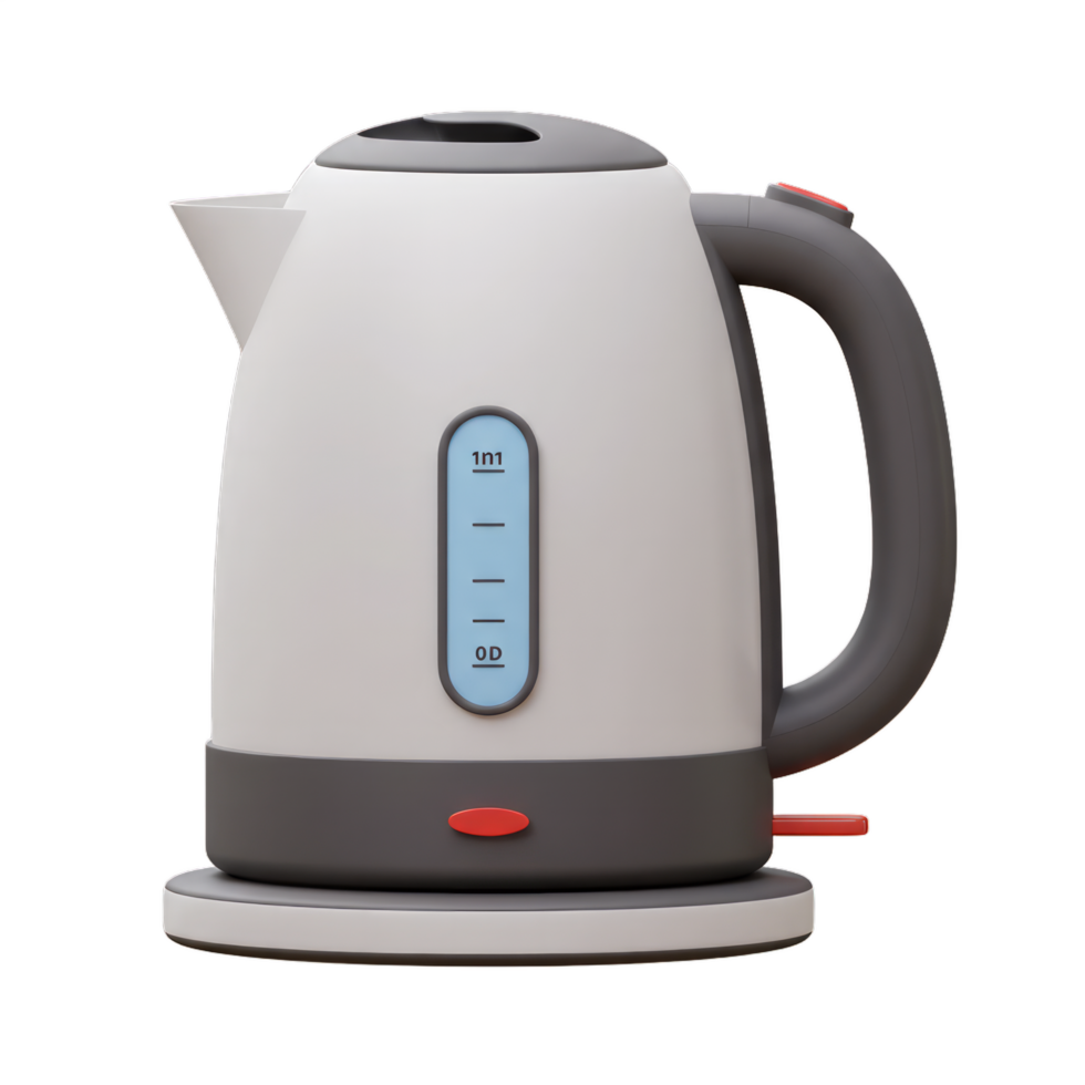 Modern Sleek White Electric Kettle with Gray Accents and Minimalist Design for Convenient Hot Water png