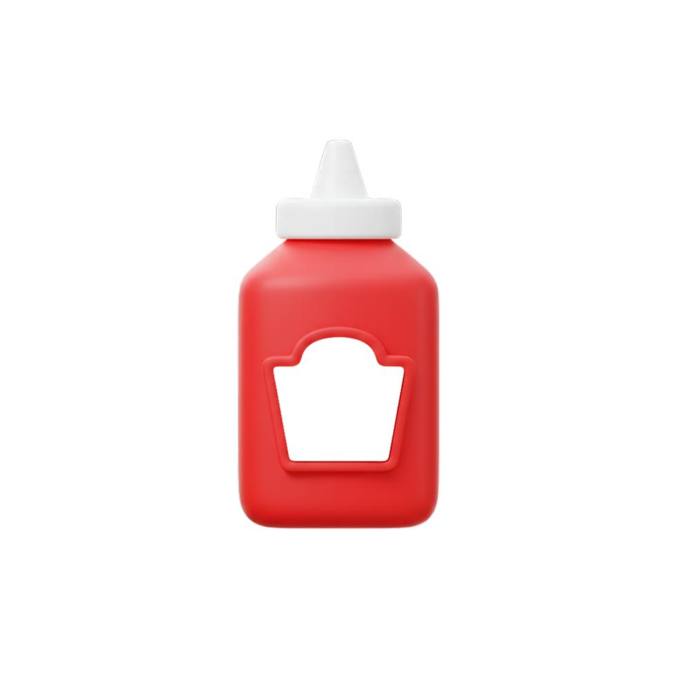 3D Render of a Ketchup Bottle Realistic Red Sauce Bottle Design for Fast Food Restaurants png