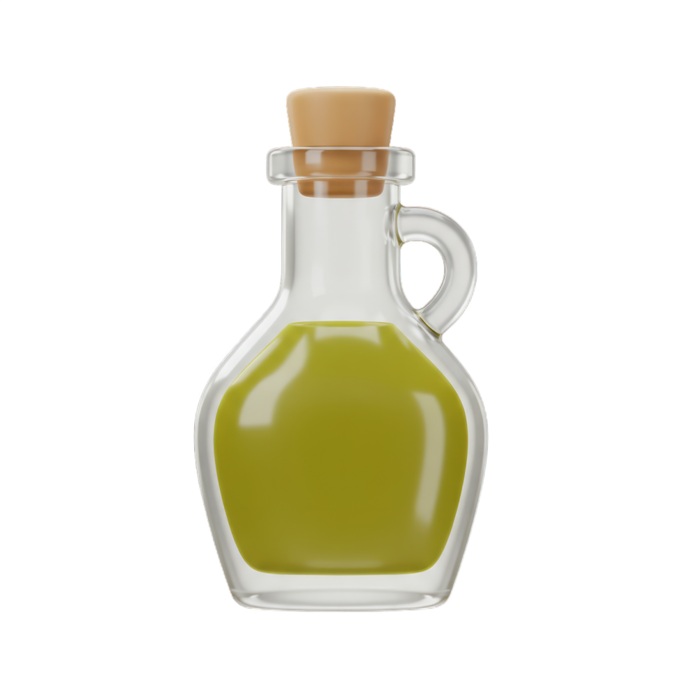 A Glass Bottle of Olive Oil with Cork Stopper, Culinary Ingredient, Healthy Cooking, Mediterranean Diet, Food Photography png