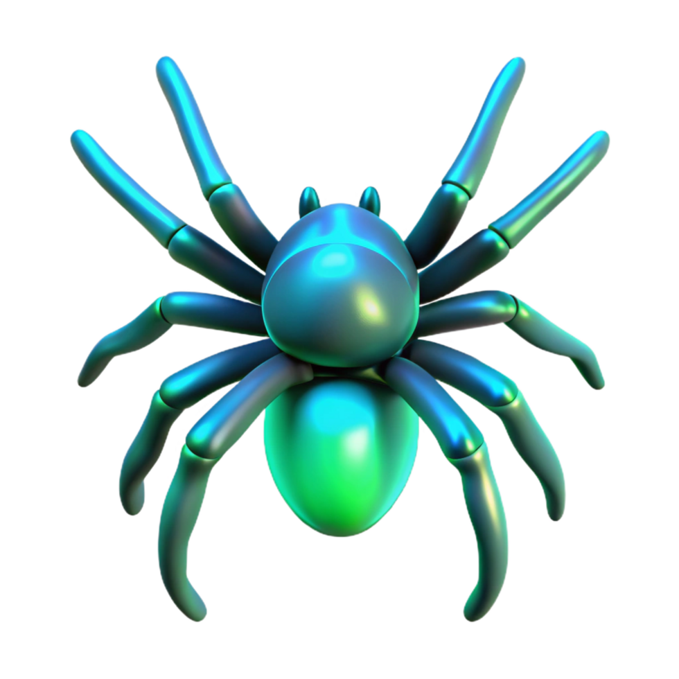 3D Render of a Shiny Green Tarantula png