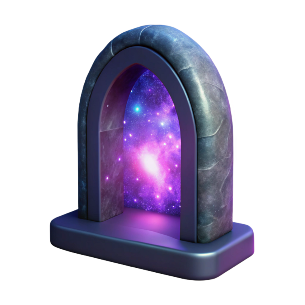 3D Render Stone Arch Galaxy Portal png