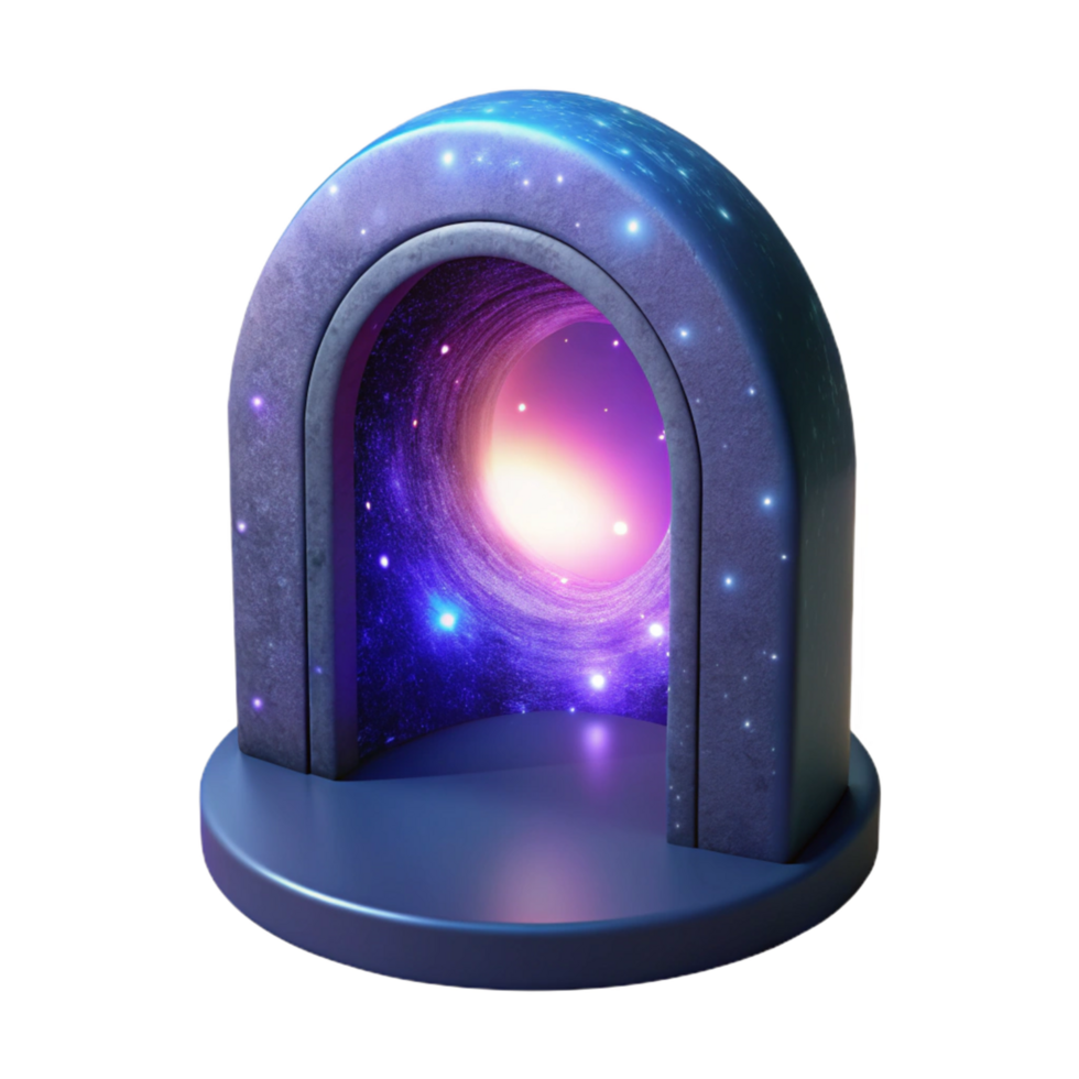 3D Render of a Cosmic Archway A Gateway to the Nebula png