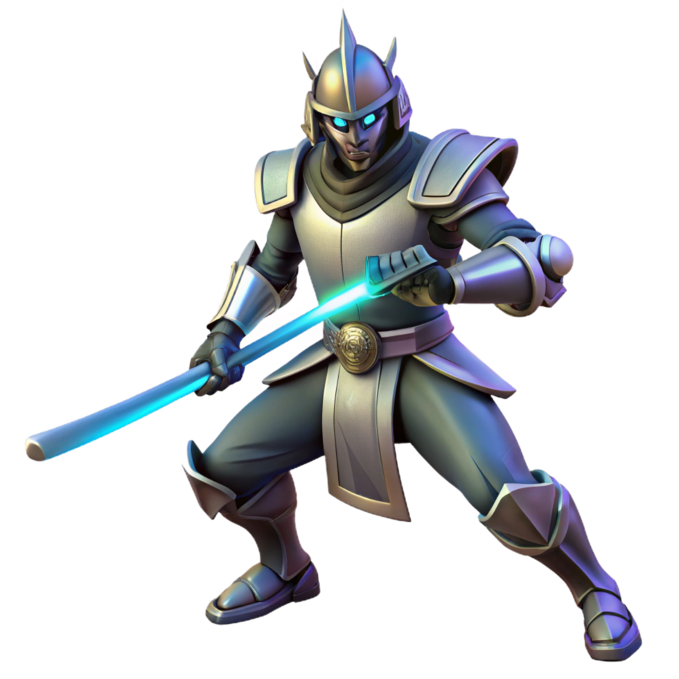 3D Illustration of a Futuristic Warrior png